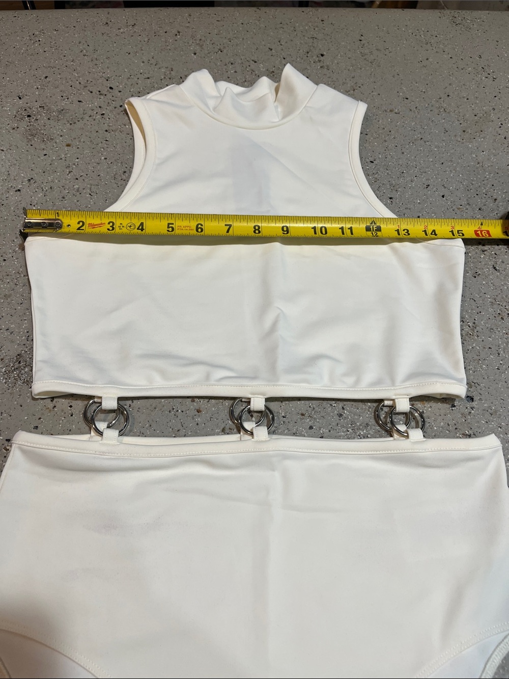 TRUE RELIGION CUT OUT O-RING BODYSUIT CREAM WHITE SIZE MEDIUM NEW WITH TAGS - Picture 12 of 15